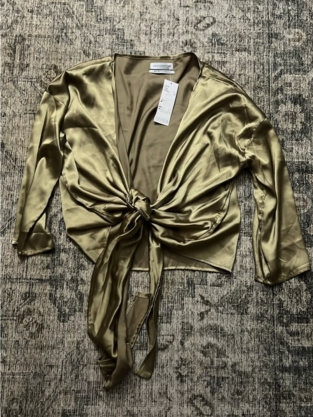 Urban Outfitters Satin Tie-Front Top